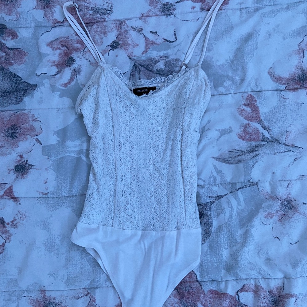 White Laced Forever 21 Bodysuit